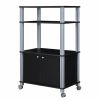Modern 3-Shelf Kitchen Baker’s Rack Cart on Wheels in Black Wood Finish
