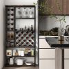 Heavy Duty Industrial Metal Wood 6 Tier Wine Rack Kitchen Storage Shelving Unit