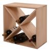 24 Bottle Solid Wood Stackable Modular Wine Rack