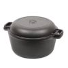 Cast Iron 5-Quart Pre-Seasoned Dutch Oven with 2-in-1 Skillet Lid 10.25-inch
