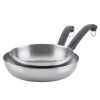 Classic Series 2 Pcs Stainless Steel Frying Pans / Skillet Set, Induction Compatible, Metal Utensil and Dishwasher Safe, 8.25 Inch and 10 Inch