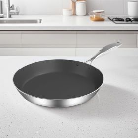 SOGA 30cm Stainless Steel Fry Pan â€“ Non-Stick Interior, Induction Compatible Frying Pan Skillet