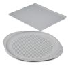GOLDEN BAKE 2 Pcs Nonstick Baking Sheet and Pizza Pan Set, Dishwasher Safe and Oven Safe to 450Â°F, Gray