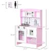 Pretend Play Kitchen with Sound Effects and Stove Lights, Kids Kitchen Playset with Storage