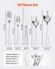 30-Piece Silverware Set, Food-Grade Stainless Steel Flatware Utensils, Mirror Finished Cutlery Set, Dishwasher Safe Eating Tableware for Kitchen Home