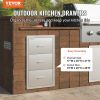 17W x 30H x 21D Inch Outdoor Kitchen Stainless Steel Double Access Drawers with Paper Towel Holder Combo for BBQ Island or Grill Station